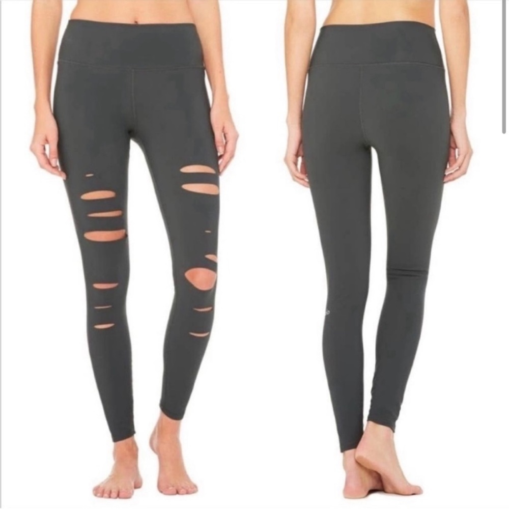 Alo high waisted ripped warrior leggings